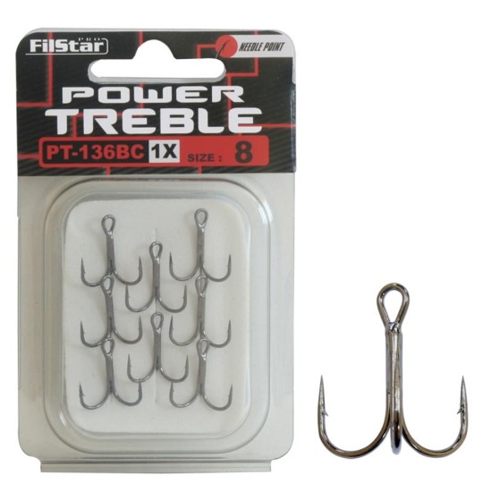 Тройни куки Power Treble 136BC-1X Тройни куки Power Treble 136BC-1X