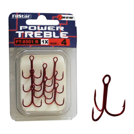 Тройни куки Power Treble PT-8501R-1X Тройни куки Power Treble PT-8501R-1X