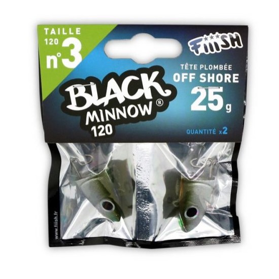 Fiiish Black Minnow No3 Jig Head 25g 