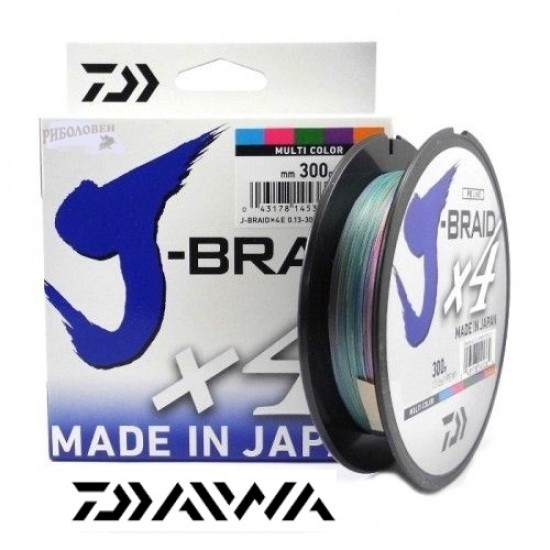 DAIWA J-BRAID x4 MULTICOLOR - 300m
